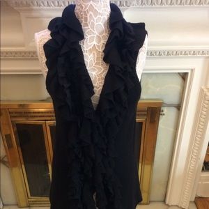 Alice + Olivia Fur Ruffle Collar Cardigan